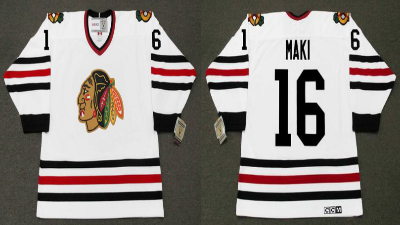 2019 Men Chicago Blackhawks 16 Maki white CCM NHL jerseys